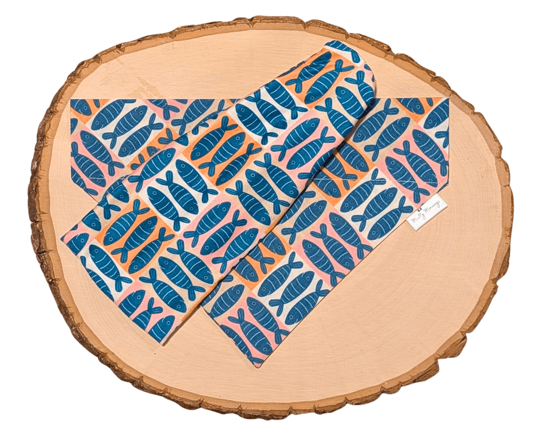 Sardine Grid Bandana &amp; Headband Set - Mutty Mornings