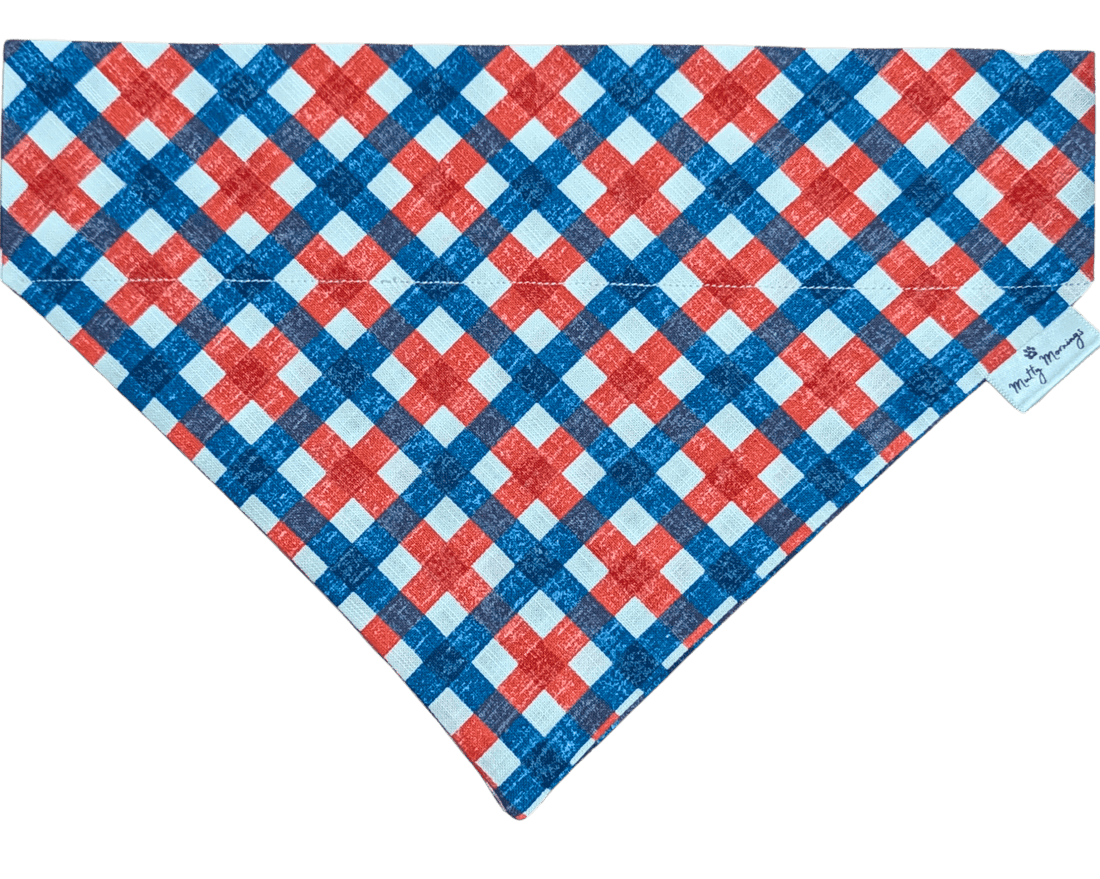 Stars &amp; Stripes Plaid Pet Bandana - Mutty Mornings