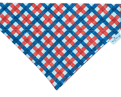 Stars &amp; Stripes Plaid Pet Bandana - Mutty Mornings