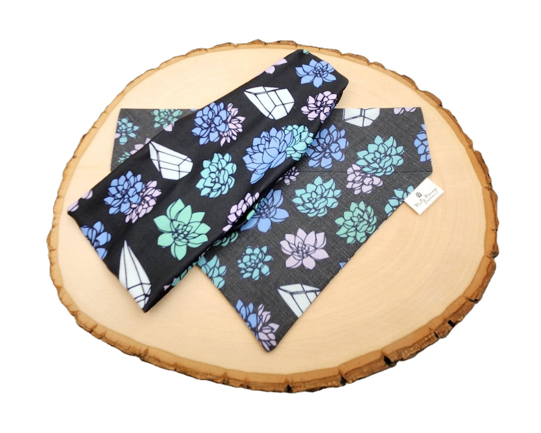 Succulent Crystals Bandana and Headband Set - Mutty Mornings