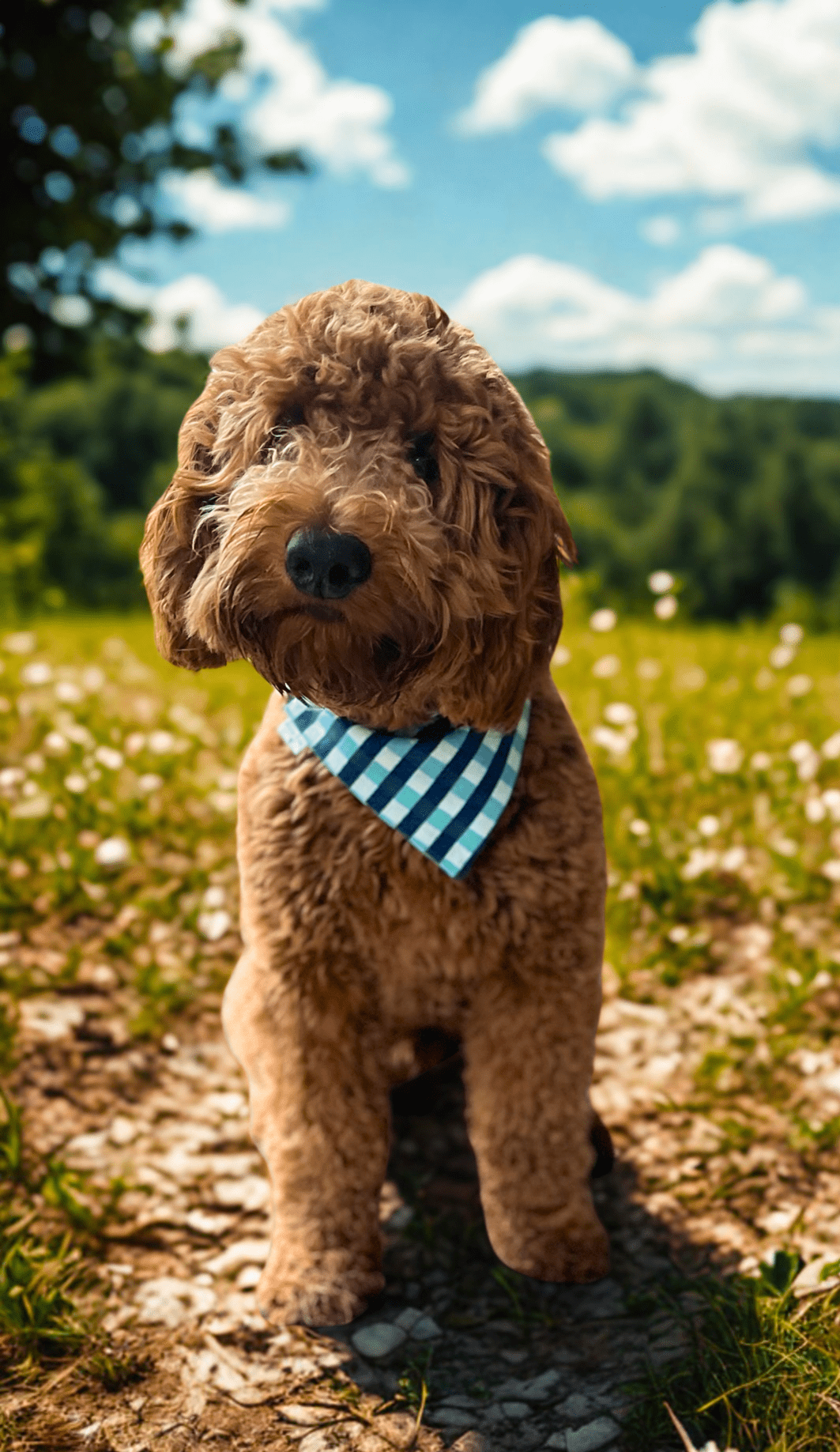 Teal &amp; Navy Blue Plaid Pet Bandana - Mutty Mornings
