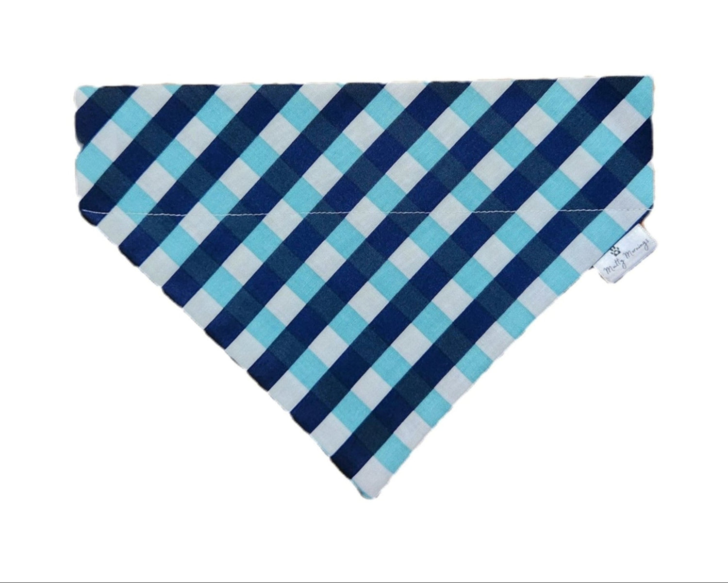 Teal/Navy Blue Plaid Pet Bandana - Mutty Mornings