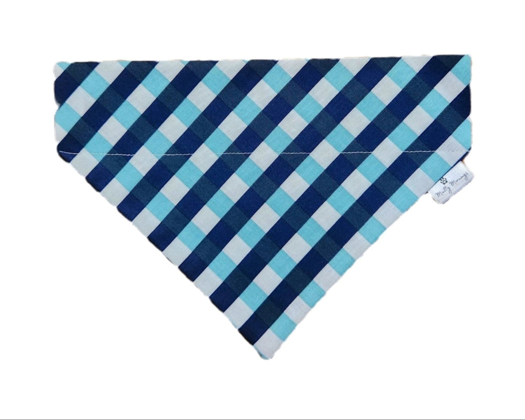 Teal/Navy Blue Plaid Pet Bandana - Mutty Mornings
