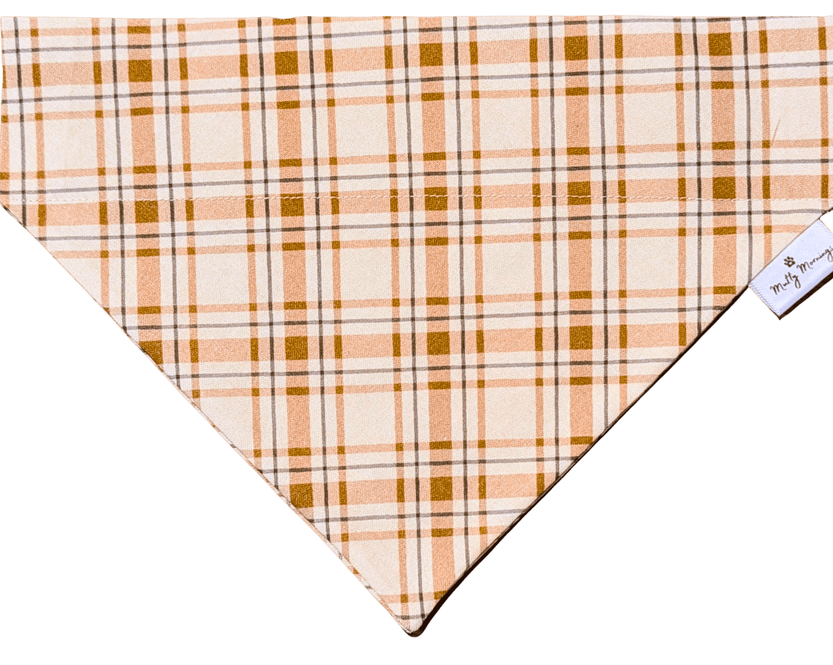 Vanilla Chai Plaid Pet Bandana - Mutty Mornings