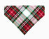 White Red Green Christmas Plaid Pet Bandana - Mutty Mornings