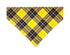 Yellow Black Plaid Pet Bandana - Mutty Mornings